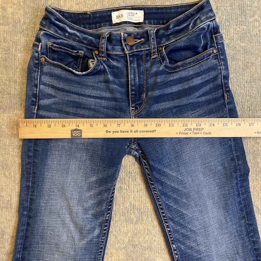 BKE Stella Jeans Womens 25x31.5 Medium Wash Blue Mid Rise Slim Bootcut Denim - Picture 11 of 14